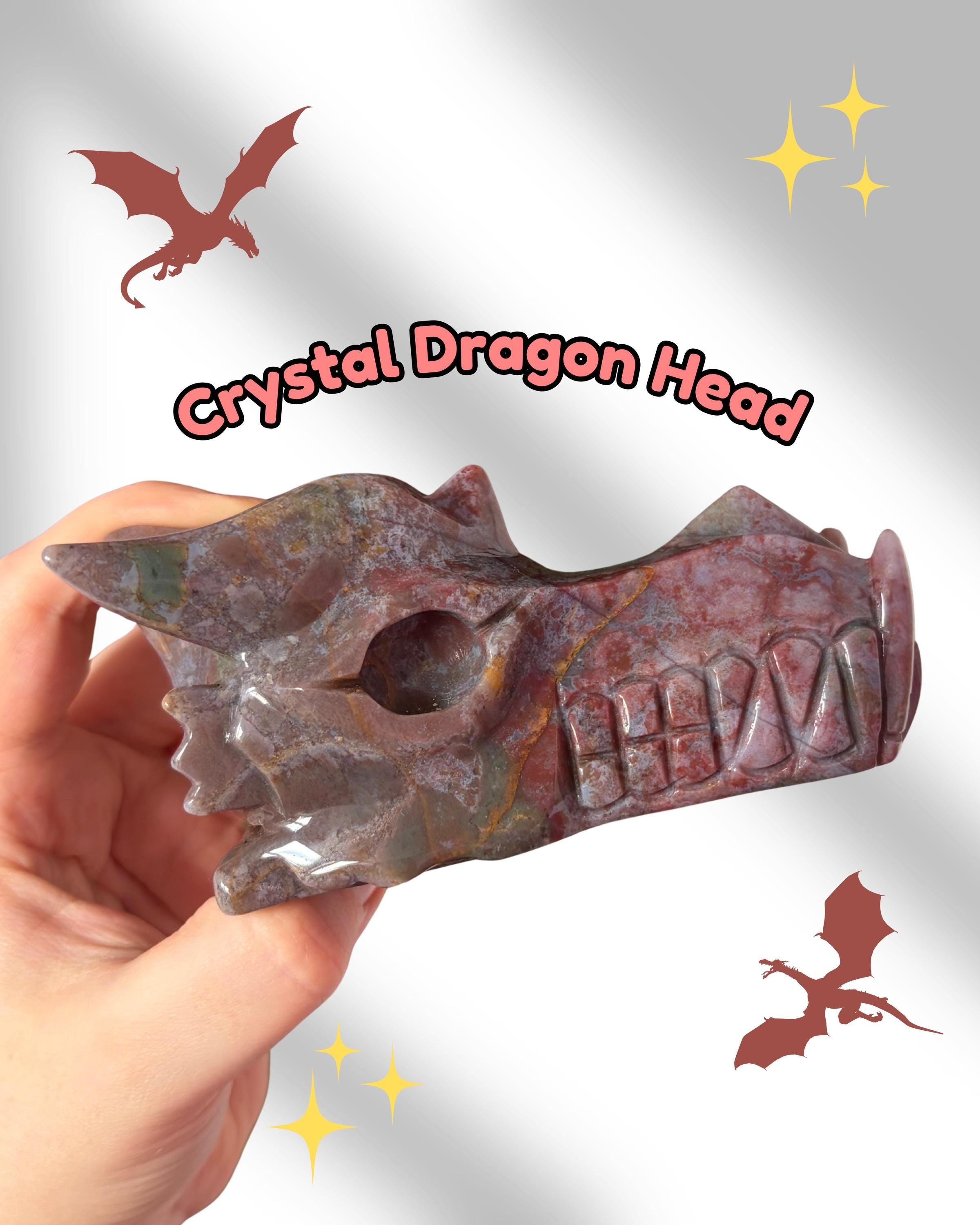 Sea Jasper Dragon Skull