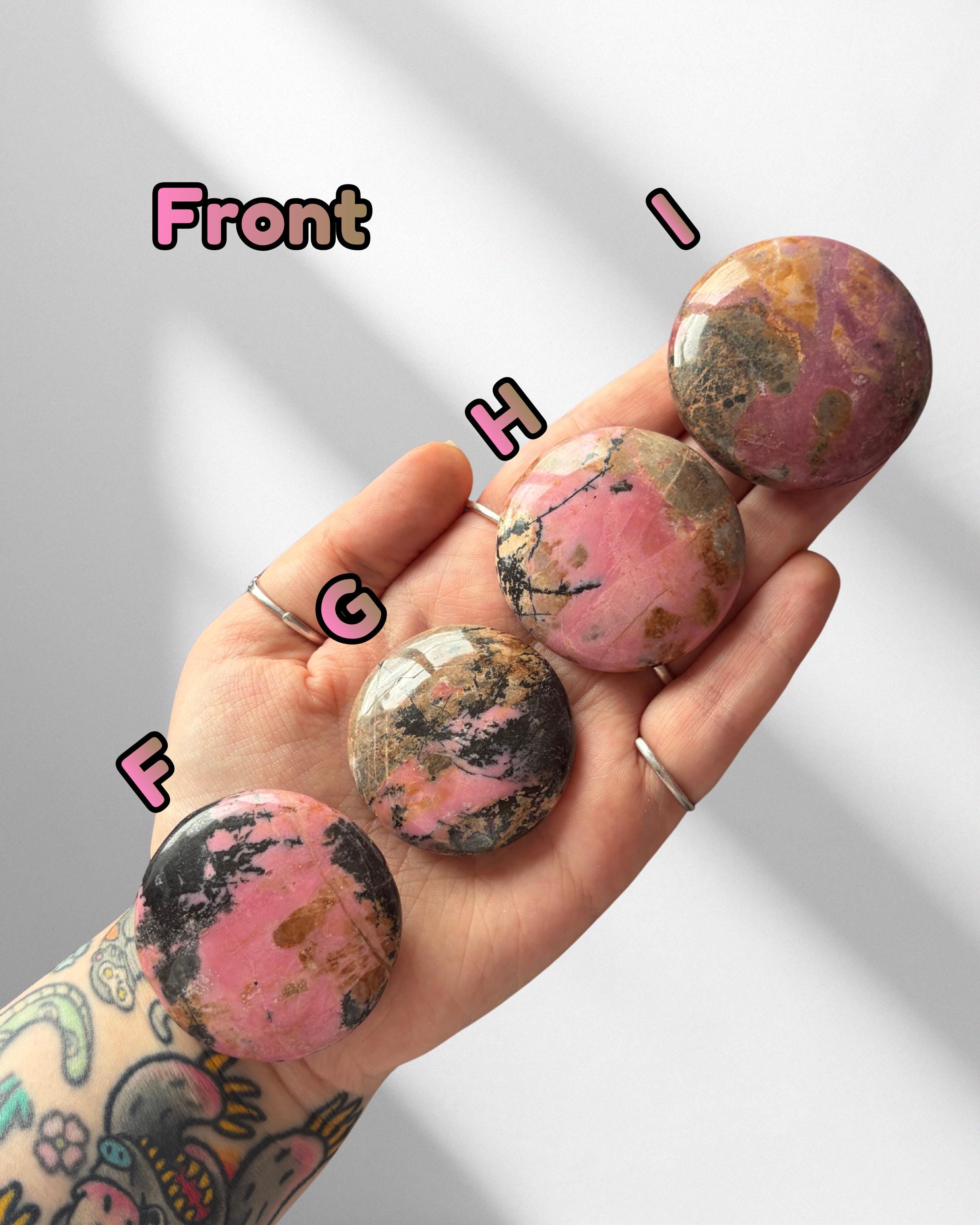 Rhodonite Button Palmstones - Pick Your Own