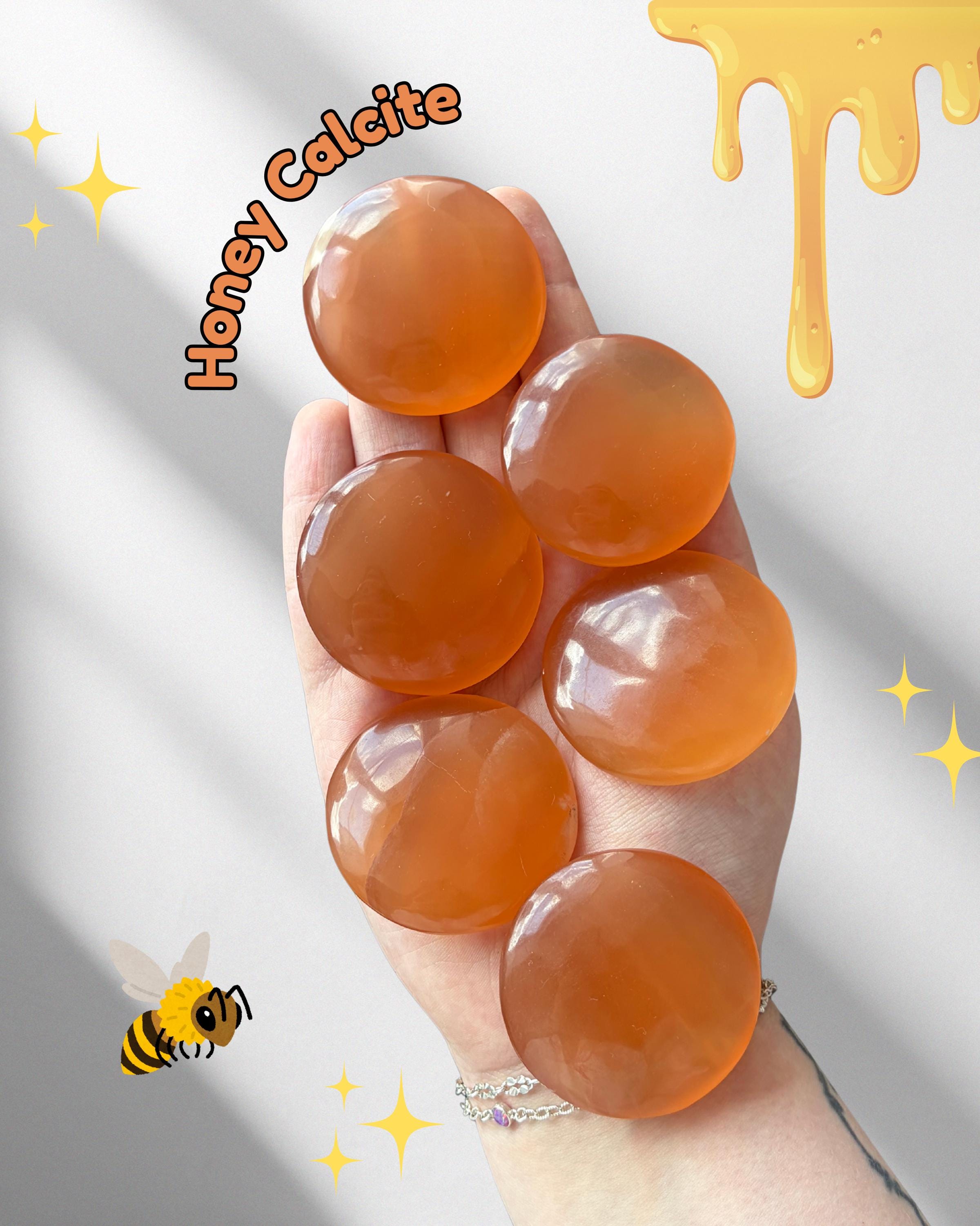 Honey Calcite Button Palmstone