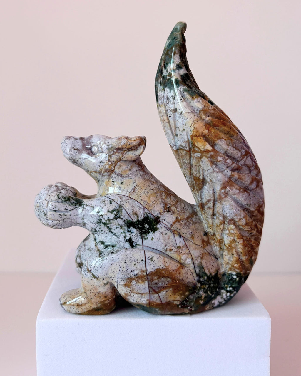 Sea Jasper Squirrel with Acorn