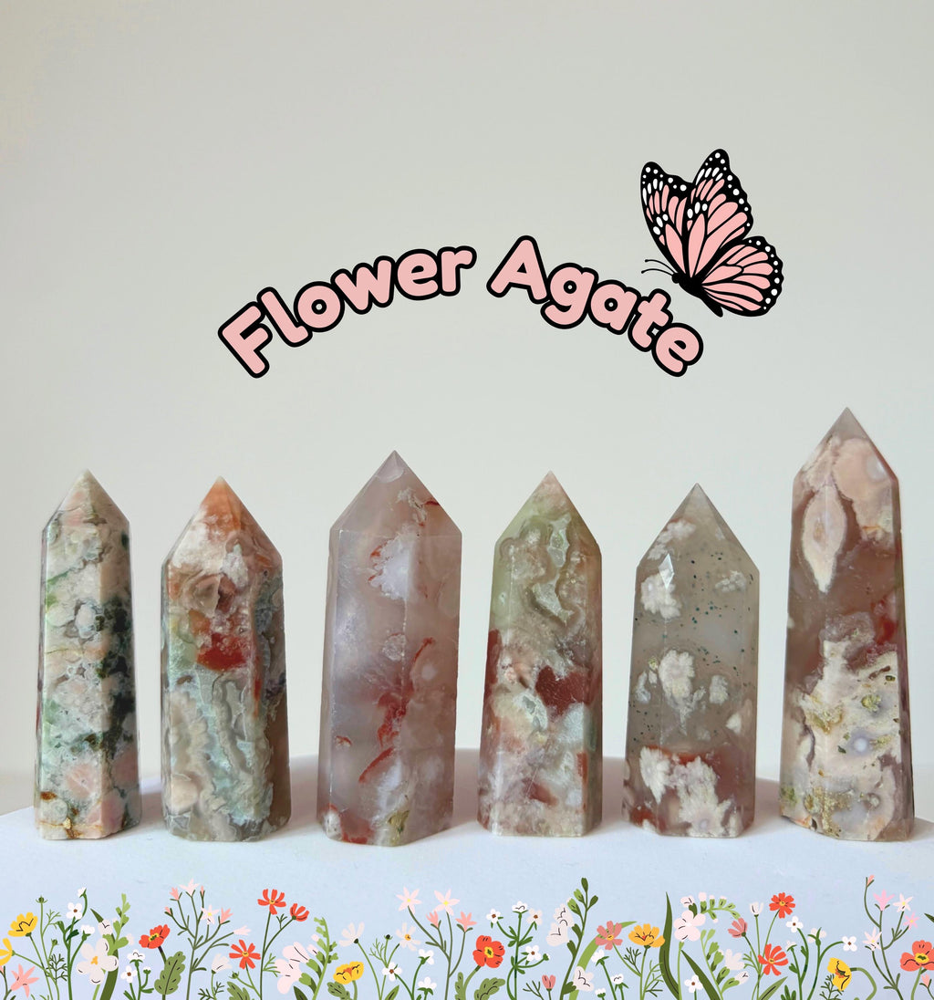 Mini Flower Agate Towers