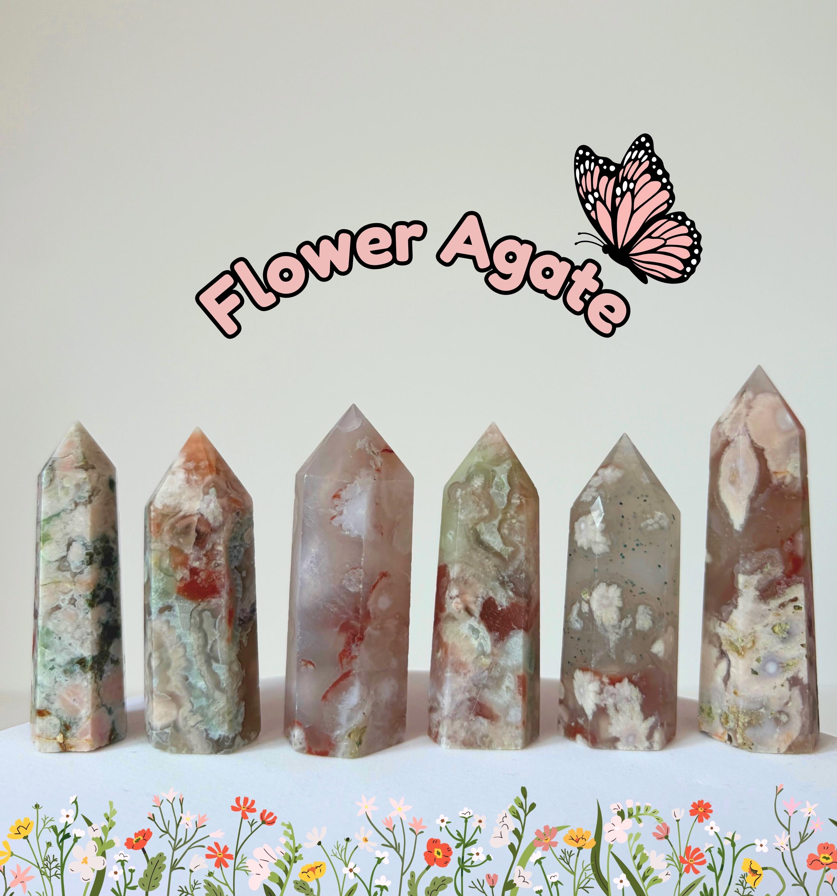 Mini Flower Agate Towers