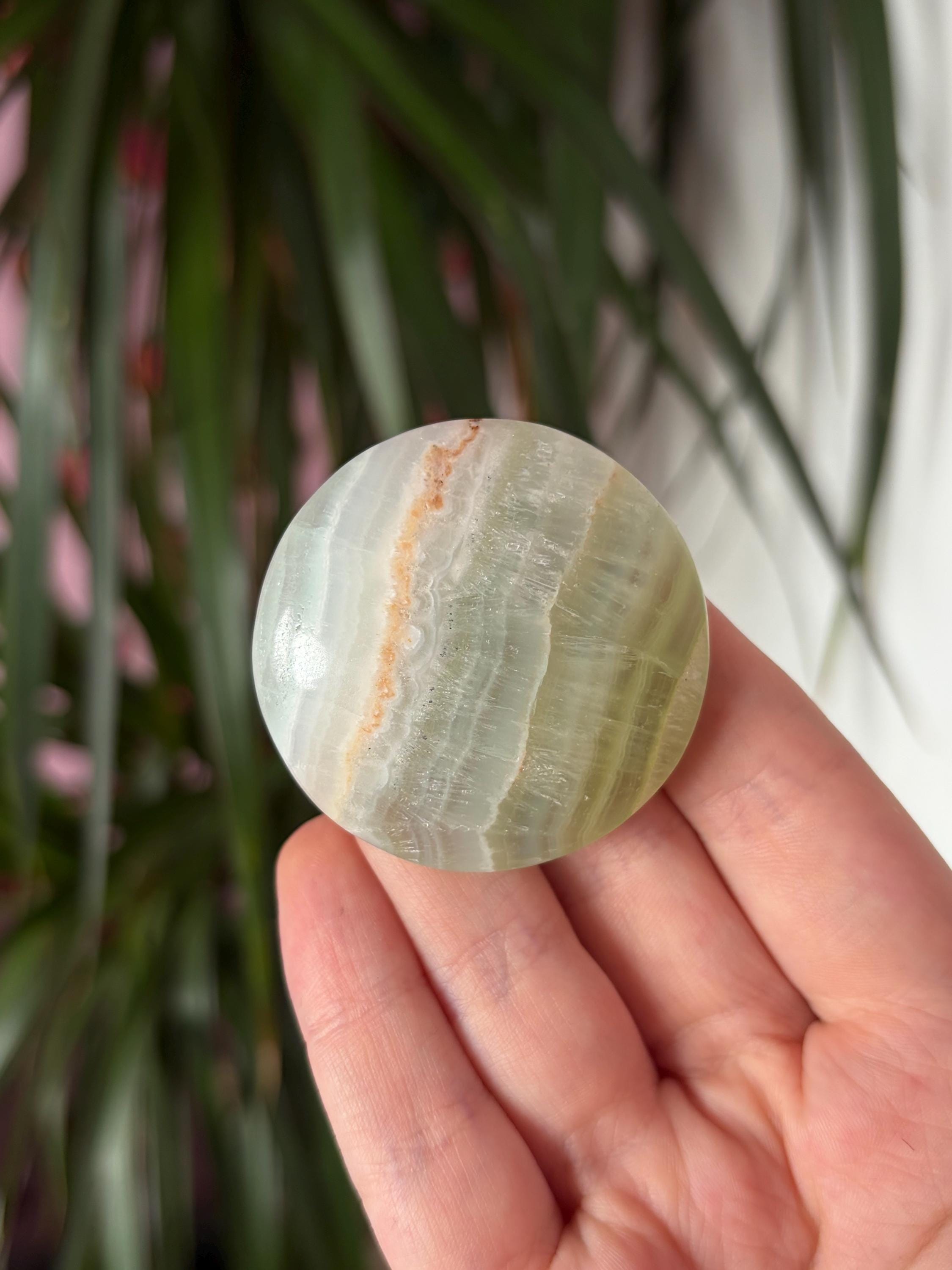 Pistachio Calcite Button Palmstone