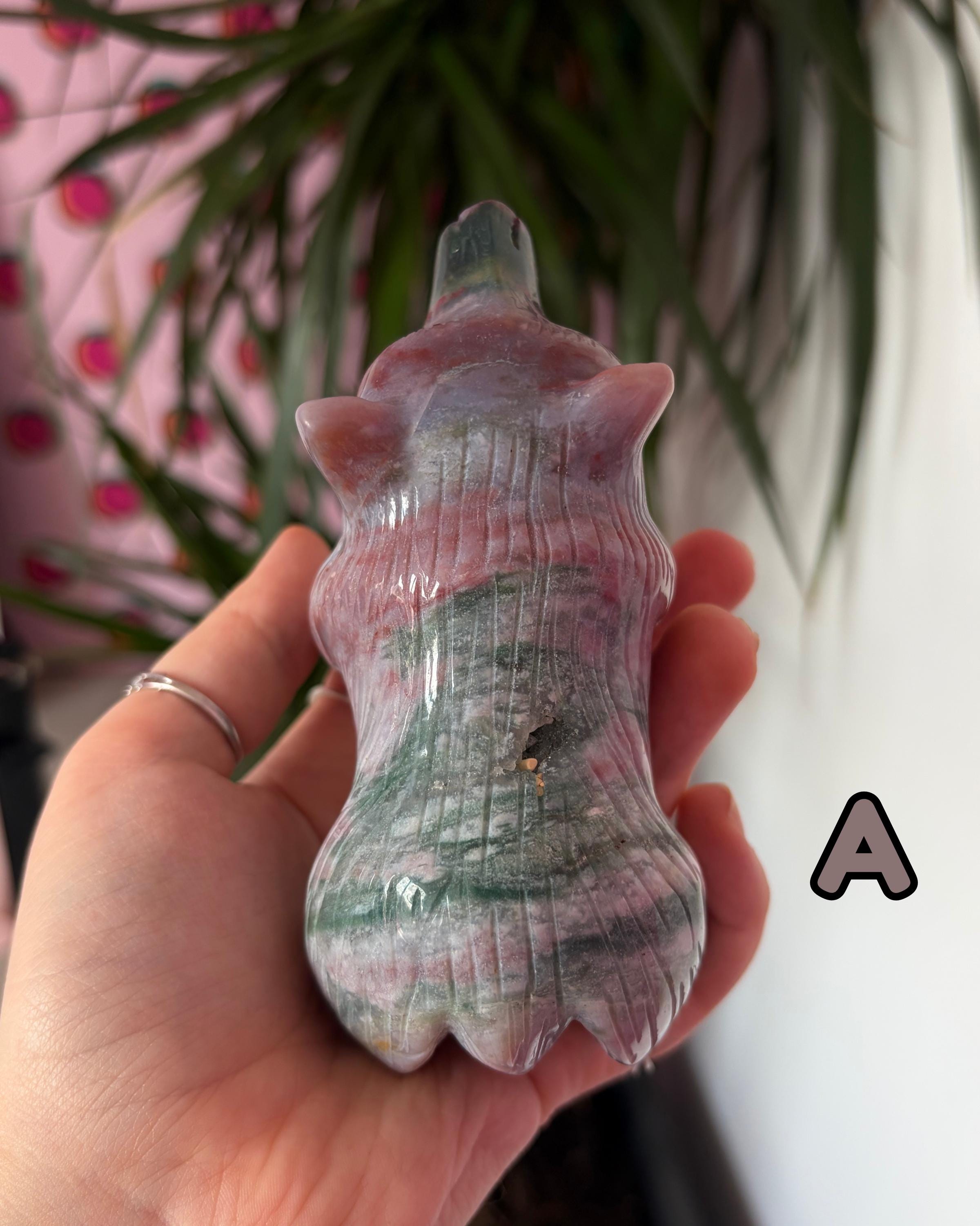 Sea Jasper Bear Carving