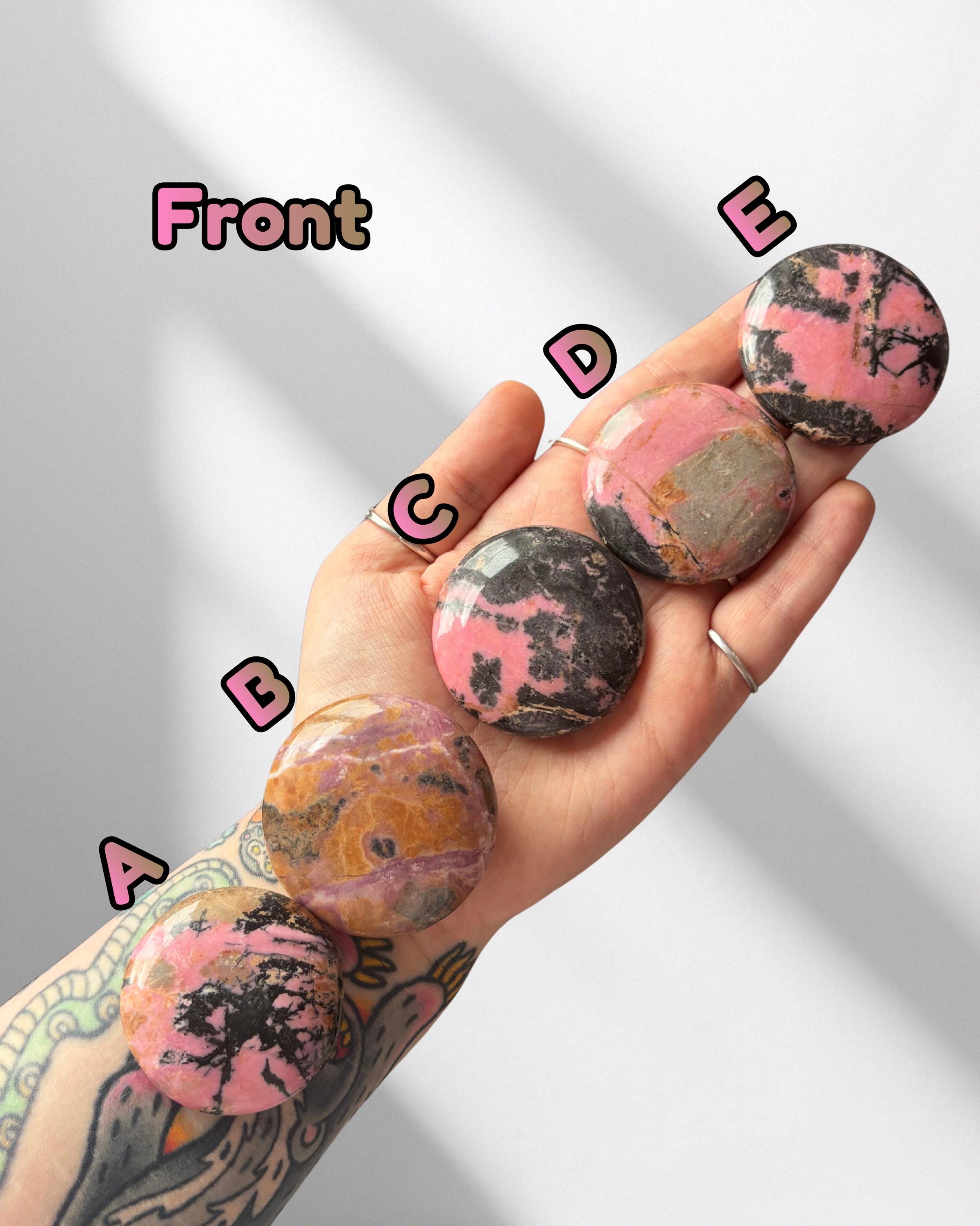 Rhodonite Button Palmstones - Pick Your Own