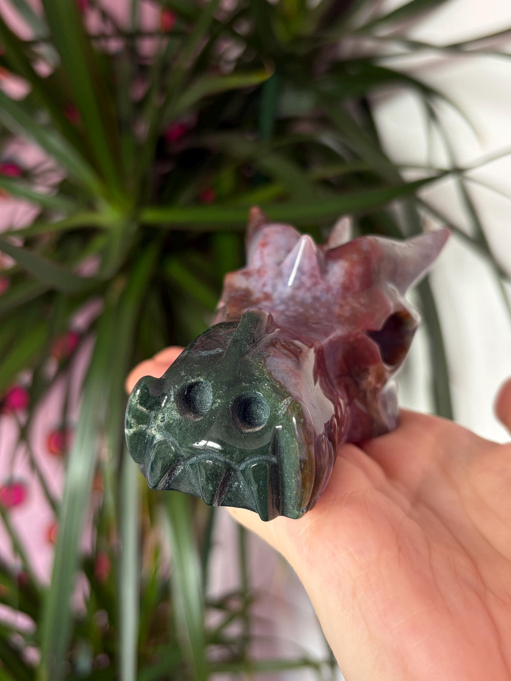 Sea Jasper Dragon Skull