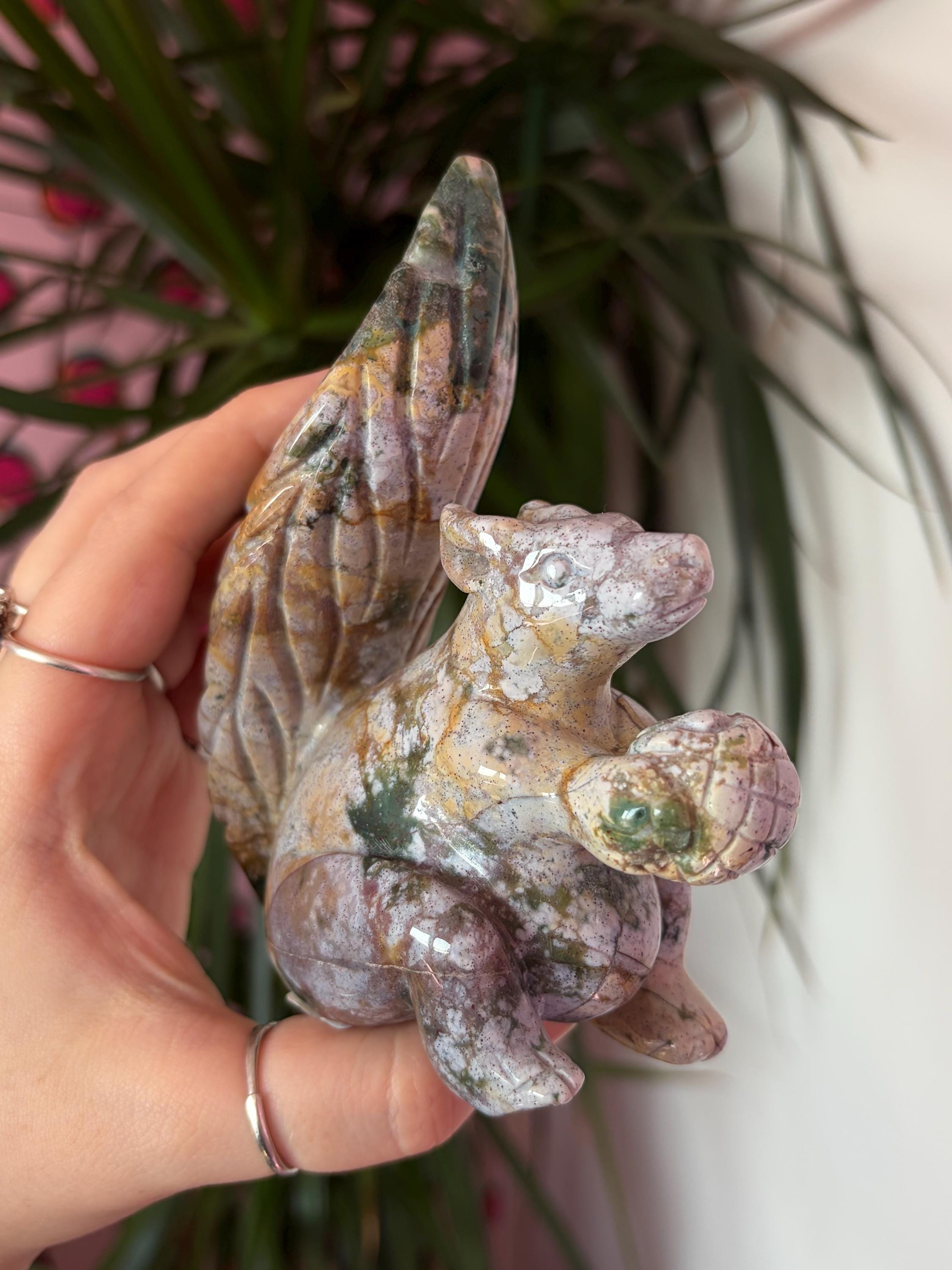 Sea Jasper Squirrel with Acorn